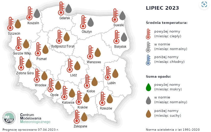 Prognoza pogody na lipiec