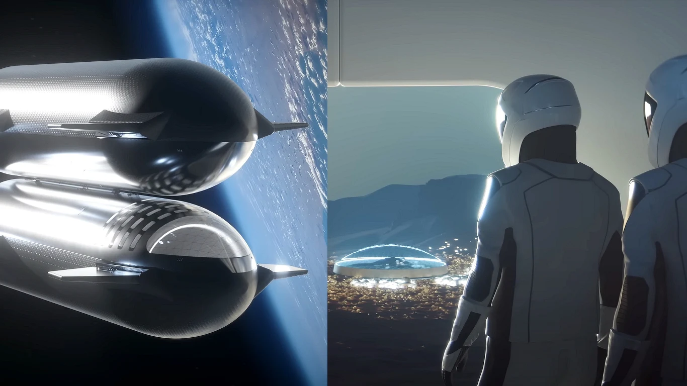 Elon Musk pokazał film z podróży Starshipem na Marsa Elon Musk pokazał film z podróży Starshipem na Marsa