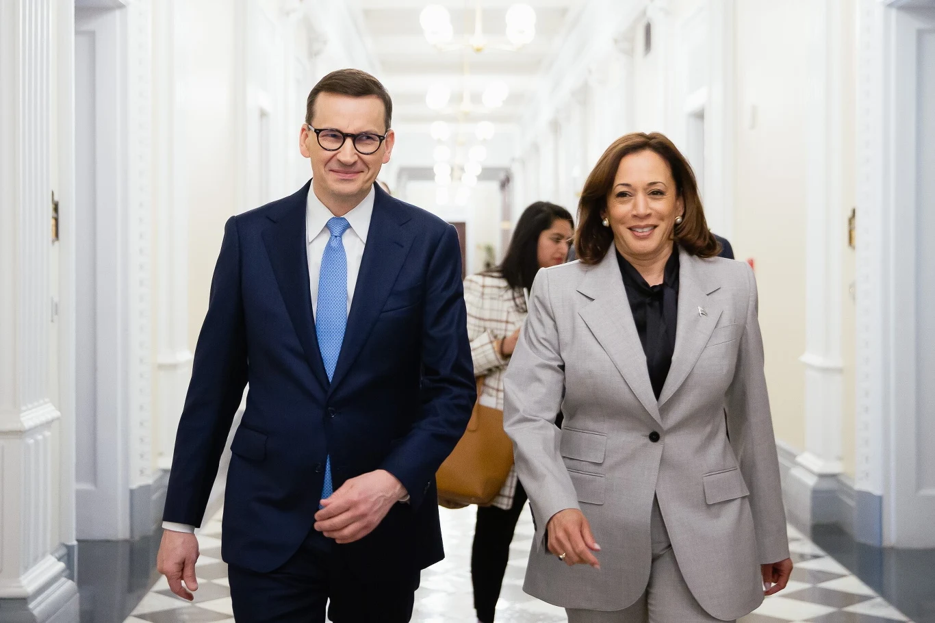 Mateusz Morawiecki i Kamala Harris