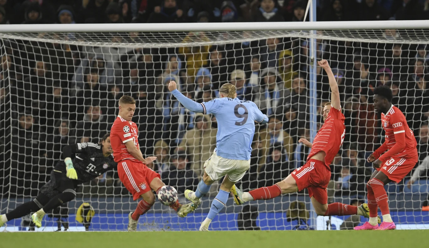 Erling Haaland w meczu Manchester City - Bayern Monachium Erling Haaland w meczu Manchester City - Bayern Monachium