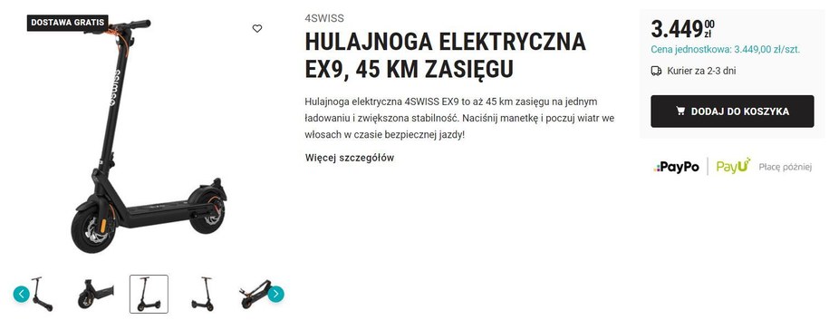 hulajnoga elektryczna w Biedronce