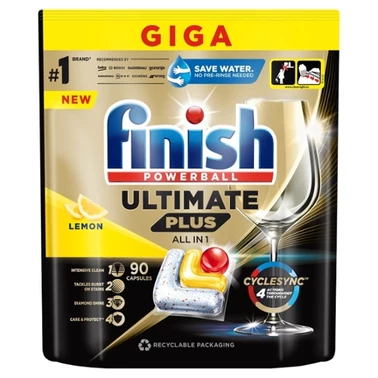 Finish Ultimate Plus Lemon Kapsułki do mycia naczyń w zmywarce 1098 g (90 sztuk) - 0