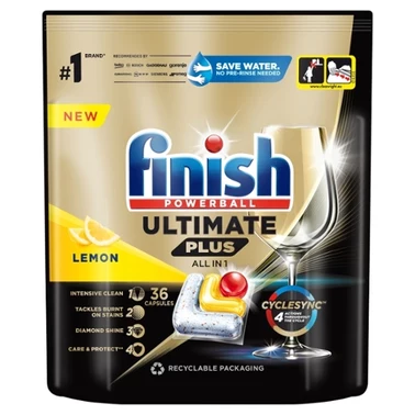 Finish Ultimate Plus Lemon Kapsułki do mycia naczyń w zmywarce 439,2 g (36 sztuk) - 0