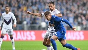 Michał Skóraś w meczu Lech Poznań - Fiorentina