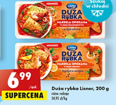Lisner Duża Rybka Makrela opiekana w sosie pomidorowym w stylu włoskim 200 g