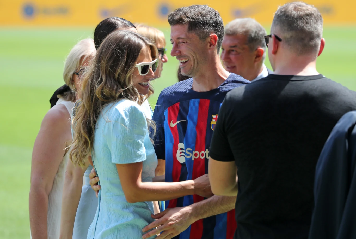 Anna i Robert Lewandowscy na Camp Nou