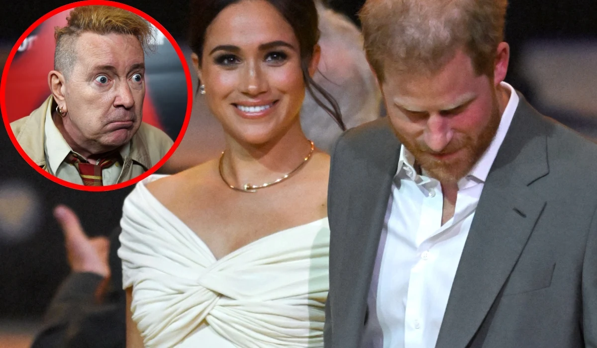 John Lydon, książę Harry i Meghan Markle John Lydon, książę Harry i Meghan Markle