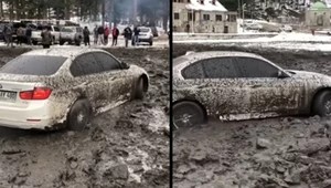 Myślał, że 4x4 zrobi z jego BMW terenówkę. Aż żal było patrzeć