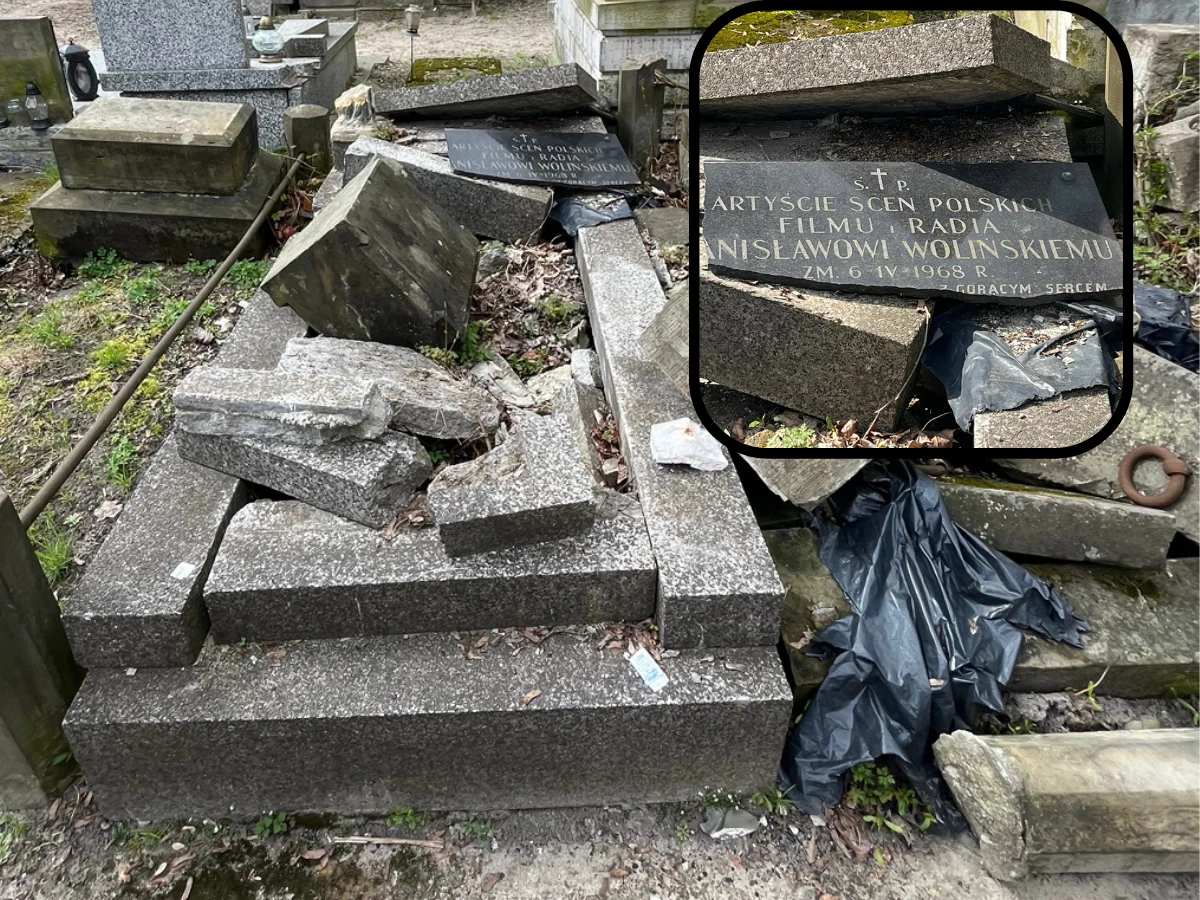 Szokujący widok na cmentarzu. Grób aktora zdewastowany