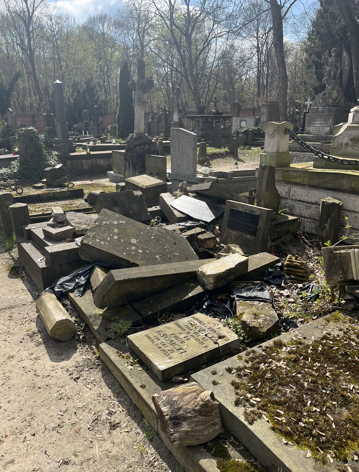 Zdewastowany grób gwiazdora filmu "Bogurodzica" i "Znachor" Zdewastowany grób gwiazdora filmu "Bogurodzica" i "Znachor"