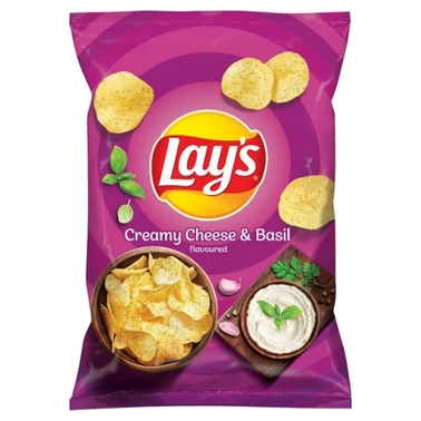 Lay's Chipsy ziemniaczane o smaku śmietankowego serka z bazylią 130 g - 0