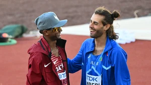 Mutaz Essa Barshim (po lewej) i Gianmarco Tamberi