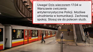 Ważny SMS dla mieszkańców Warszawy. Ćwiczenia policji i FBI w metrze