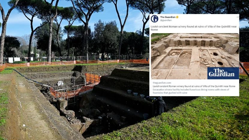 Archeolodzy odkryli winiarnię w ruinach willi. Na zdjęciu głównym wykopany pierwszy odcinek Drogi Appijskiej Archeolodzy odkryli winiarnię w ruinach willi. Na zdjęciu głównym wykopany pierwszy odcinek Drogi Appijskiej