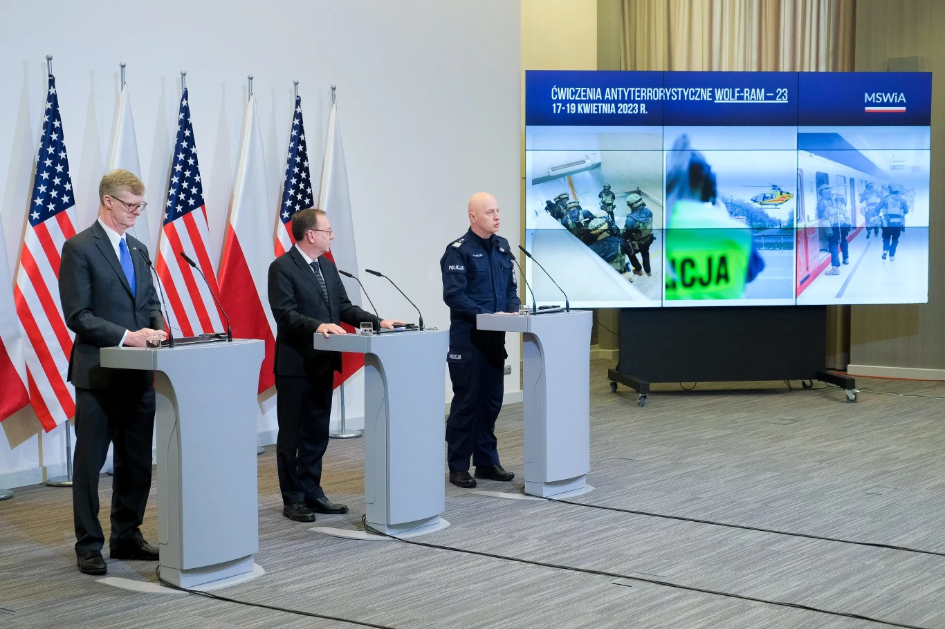 Konferencja prasowa w sprawie ćwiczeń "Wolf-Ram-23" Konferencja prasowa w sprawie ćwiczeń "Wolf-Ram-23"