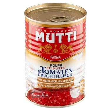 Mutti Pulpa drobno krojone pomidory bez skórki z czosnkiem 400 g - 0