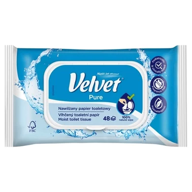 Velvet Pure Nawilżany papier toaletowy 48 sztuk - 0