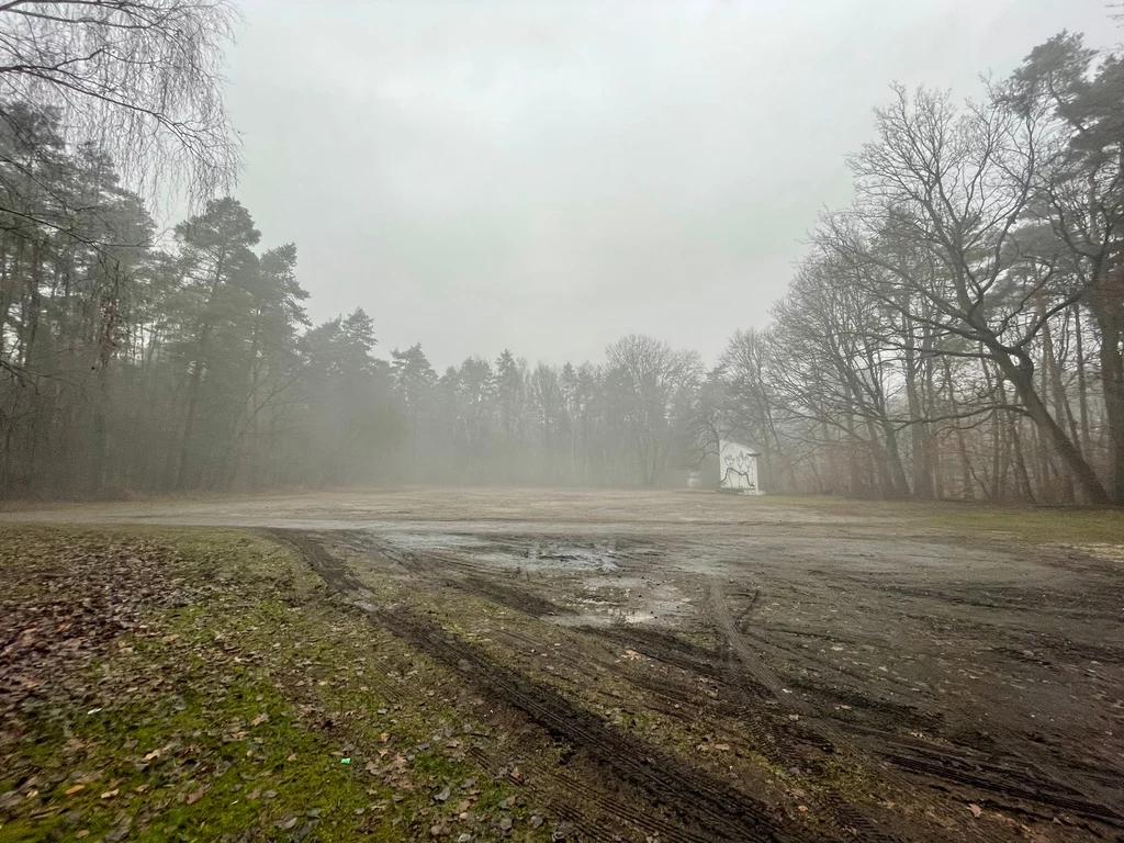 Tu niegdyś stały obozowe baraki więźniów Tu niegdyś stały obozowe baraki więźniów