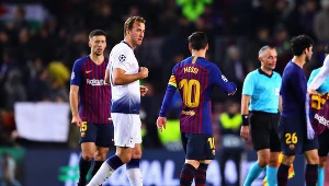 Harry Kane i Lionel Messi po meczu Ligi Mistrzów