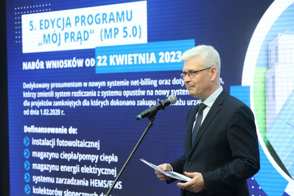 Wiceminister klimatu i środowiska Ireneusz Zyska zaprezentował w czwartek podczas szczytu Togetair 2023 najważniejsze zmiany w programie "Mój prąd" 5.0