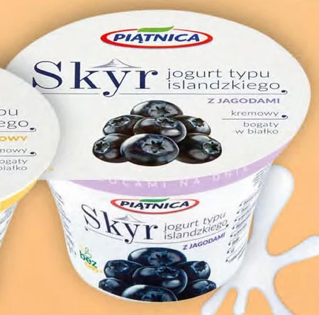Piątnica Skyr Jogurt typu islandzkiego z jagodami 150 g