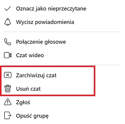 Czat na Messengerze można usunąć lub zarchiwizować.