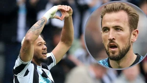 Joelinton (z lewej) i Harry Kane znaleźli się w niedzielne popołudnie na liście strzelców, ale tylko jeden z nich miał powody do satysfakcji  