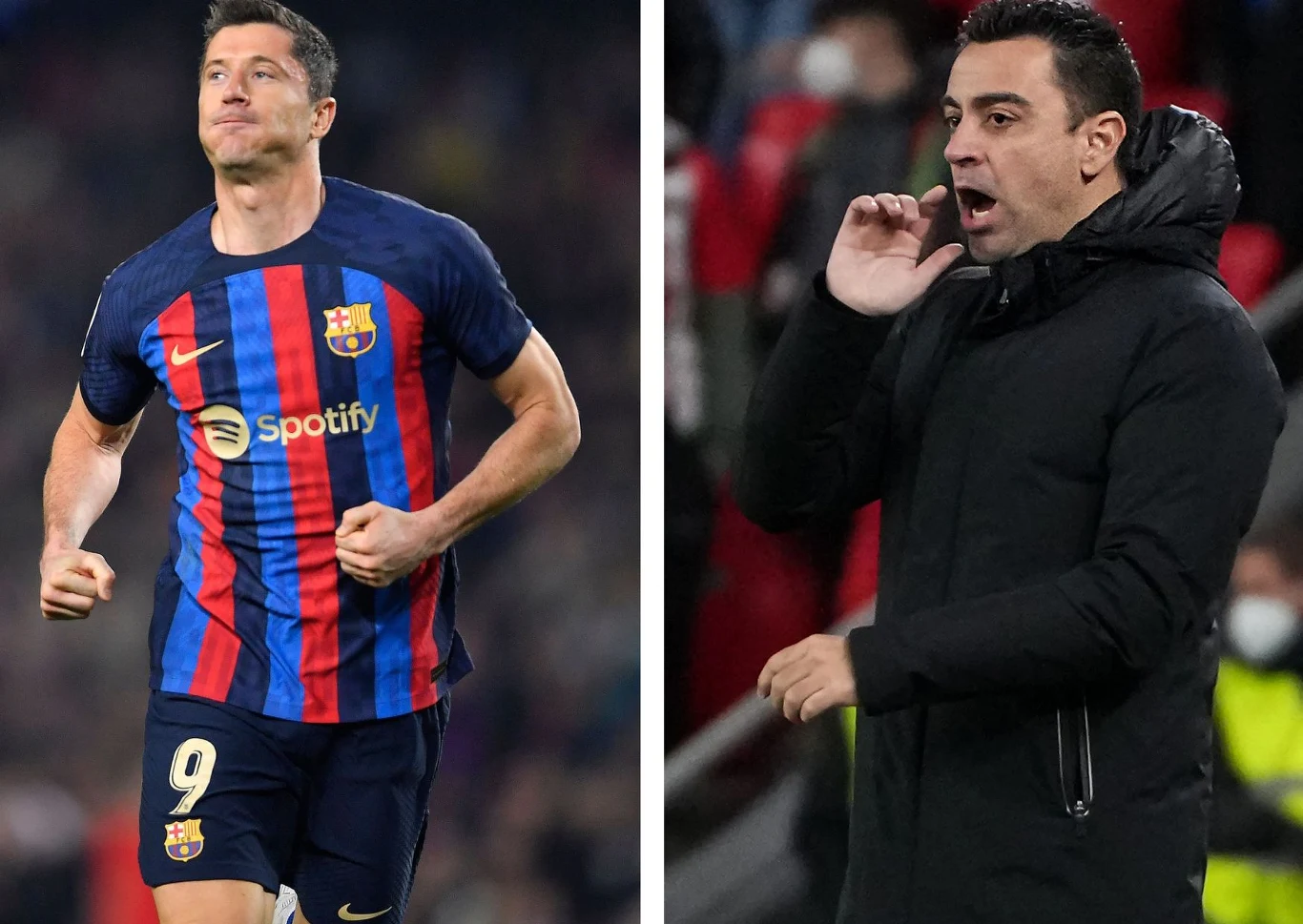 Robert Lewandowski i Xavi Hernandez Robert Lewandowski i Xavi Hernandez