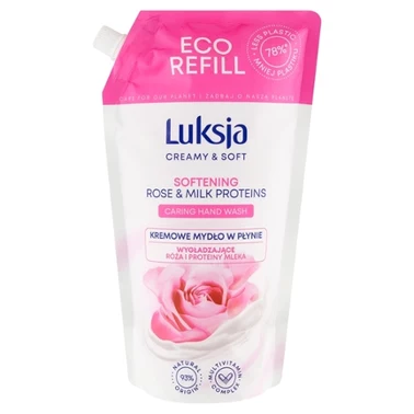 Luksja Creamy & Soft Kremowe mydło w płynie wygładzające róża i proteiny mleka 900 ml - 0