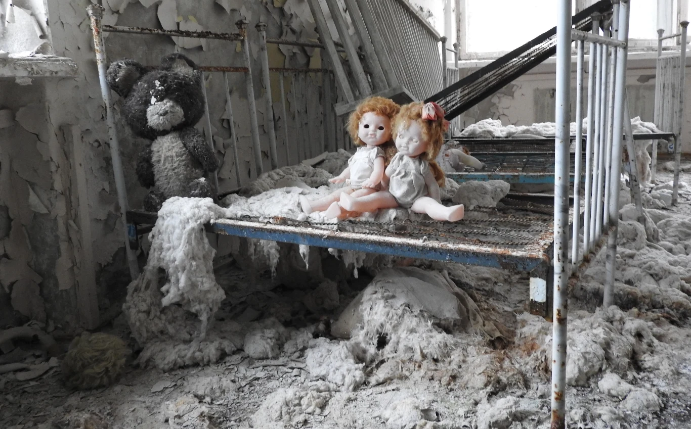 Opuszczone przedszkole w Prypeci. W mieście mieszkali pracownicy czarnobylskiej elektrowni oraz ich rodziny Opuszczone przedszkole w Prypeci. W mieście mieszkali pracownicy czarnobylskiej elektrowni oraz ich rodziny