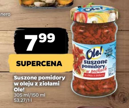 Ole! Suszone pomidory z pestkami dyni w oleju z ziołami 270 g