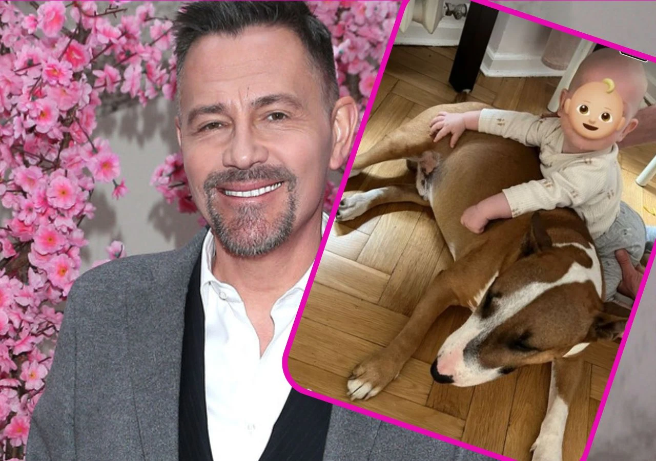 Krzysztof Ibisz w relacji na Instagramie pokazał zdjęcie synka, który bawi się z jego psem - Nicponiem