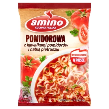 Amino Zupa błyskawiczna pomidorowa z kawałkami pomidorów i natką pietruszki 61 g - 1