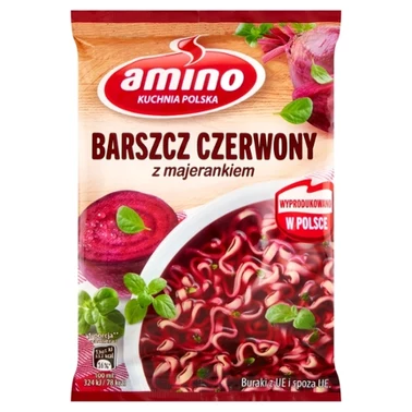 Amino Zupa błyskawiczna barszcz czerwony z majerankiem 66 g - 1