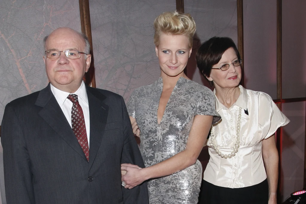 Małgorzata Kożuchowska z rodzicami
