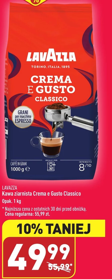 Lavazza Crema E Gusto Classico Kawa ziarnista palona 1000 g