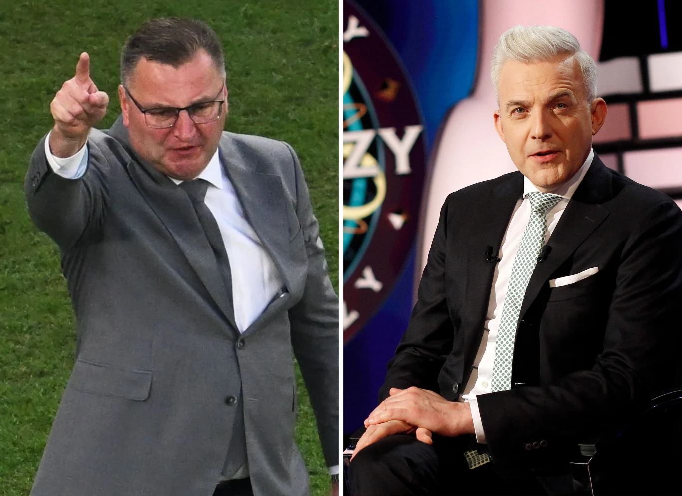 Były selekcjoner reprezentacji Polski Czesław Michniewicz oraz prowadzący teleturniej "Milionerzy" Hubert Urbański Były selekcjoner reprezentacji Polski Czesław Michniewicz oraz prowadzący teleturniej "Milionerzy" Hubert Urbański