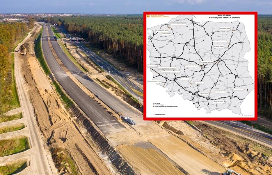 W Polsce powstaje ponad  285 km odcinków dróg