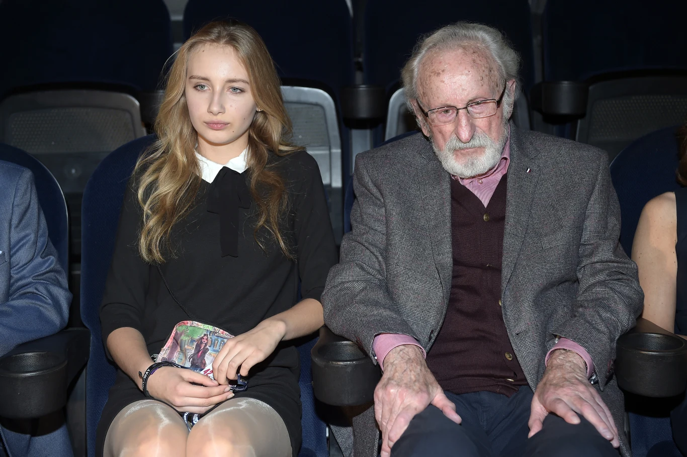 Franciszek Pieczka z wnuczką Alicją