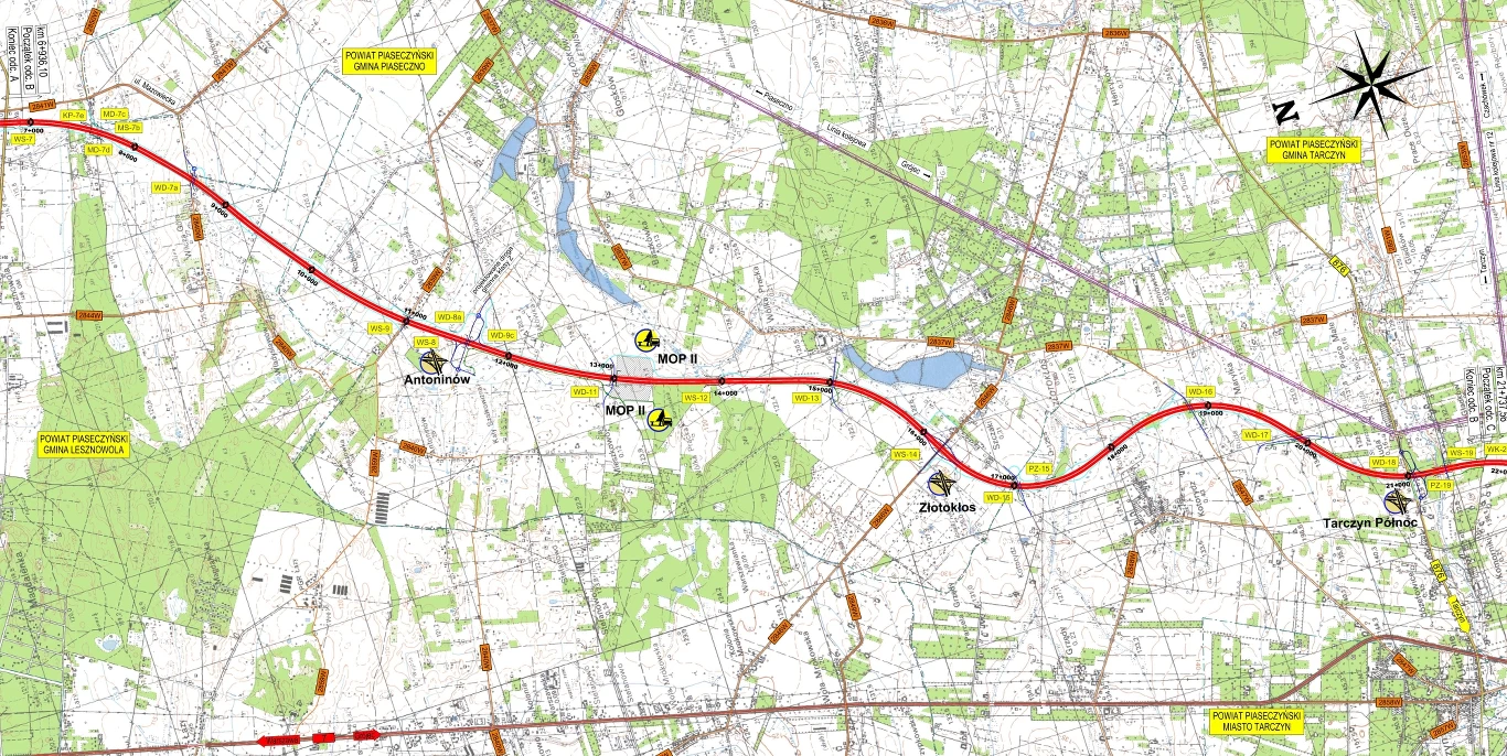 Plan orientacyjny S7 Lesznowola - Tarczyn Północ