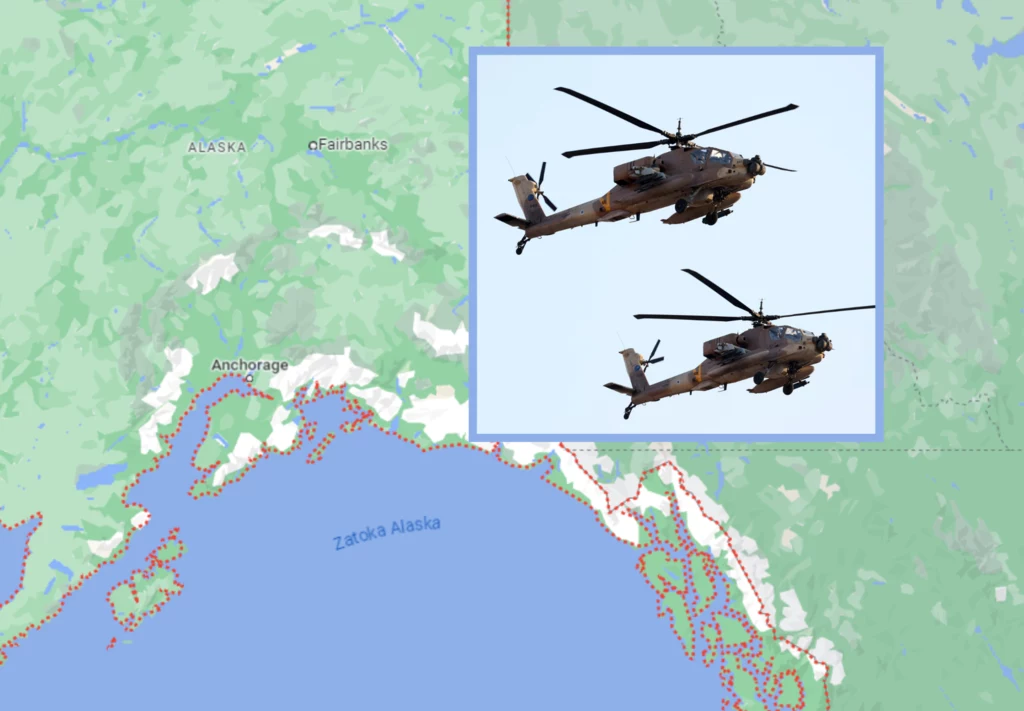 Dwa helikoptery AH-64 Apache rozbiły się na Alasce Dwa helikoptery AH-64 Apache rozbiły się na Alasce