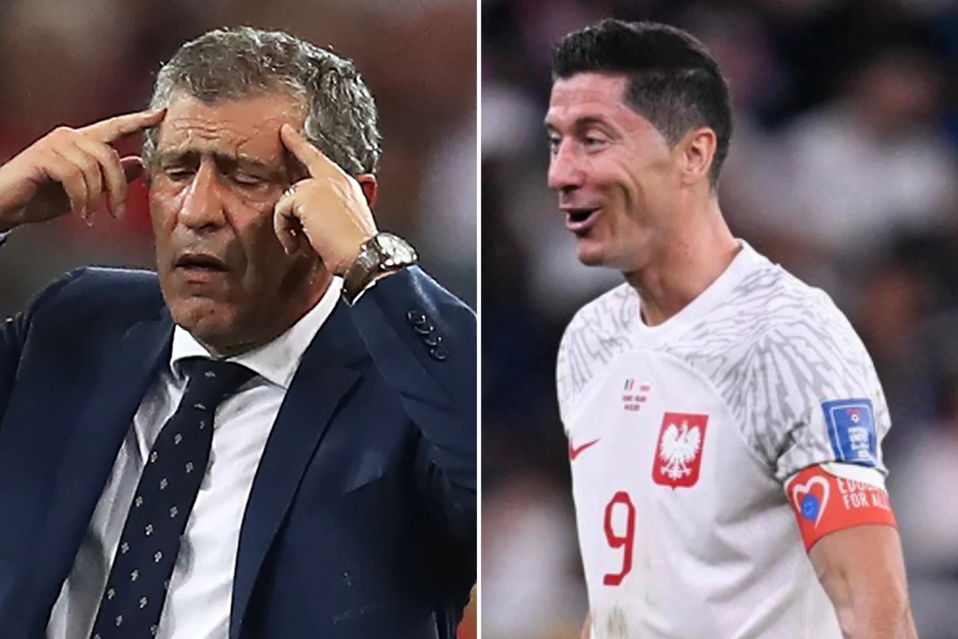 Reprezentacja Polski: selekcjoner "Biało-Czerwonych" Fernando Santos oraz kapitan Robert Lewandowski Reprezentacja Polski: selekcjoner "Biało-Czerwonych" Fernando Santos oraz kapitan Robert Lewandowski