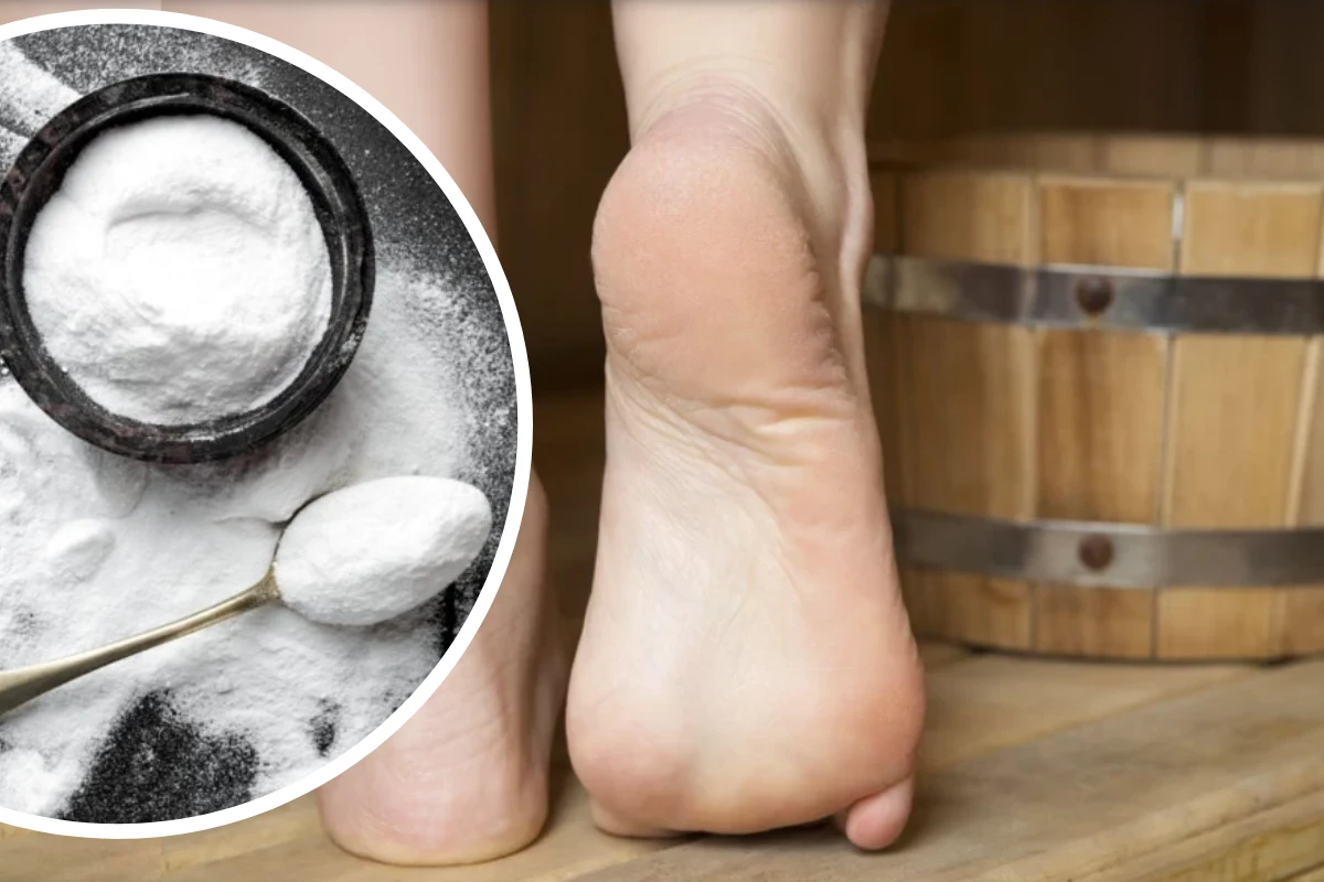 Dodaj kilka łyżek sody oczyszczonej do miski. To najlepsza domowa kąpiel dla stóp
