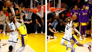 Dwa kadry z meczu Los Angeles Lakers - Memphis Grizzlies