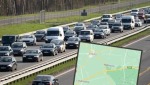 Do wypadku doszło między węzłem Łowicz a Skierniewicami. Zdjęcie zakorkowanej autostrady A2 z kwietnia 2022 roku. 