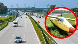 Na węźle Żory na autostradzie A1 lądował szybowiec