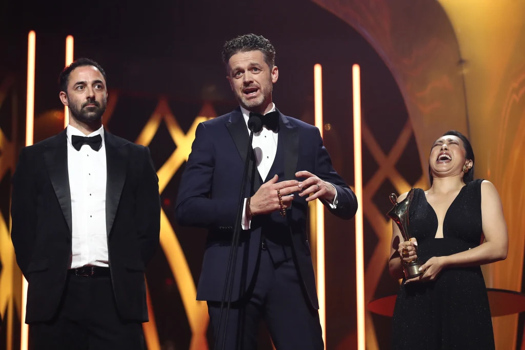 Jock Zonfrillo, Melissa Leong i Andy Allen Jock Zonfrillo, Melissa Leong i Andy Allen