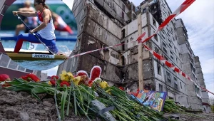 Zbombardowany budynek w Humaniu/Irina Andriejewa