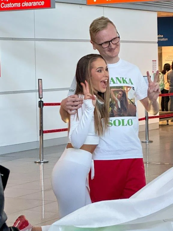 Blanka Stajkow na lotnisku