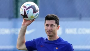 Robert Lewandowski podczas treningu FC Barcelona